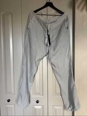 Zegna Men's Light Gray Linen Pants